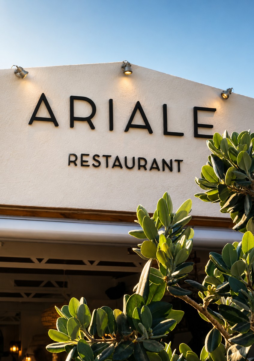View of Kamari and the location of Ariale